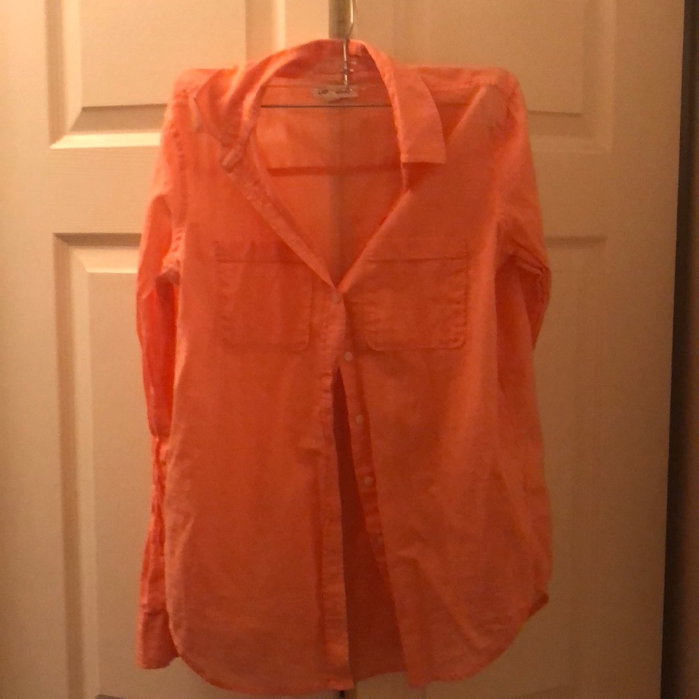 Aeropostale Peach Long Sleeve Button-Up